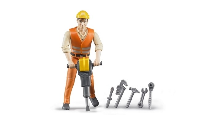 Bruder Construction worker with accessories